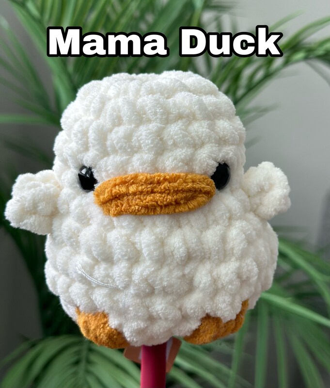 Crocheted Duck Plushies (Daddy, Mama, and Baby), Handmade, Amigurumi, Stuffed Animal